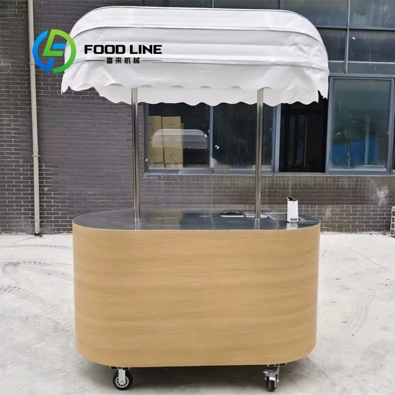 Quality Food Snacks - カスタマイズされた高品質手押し屋台、日よけ付き屋外商業販売トレーラー（アイスクリーム、スナック、飲料用）