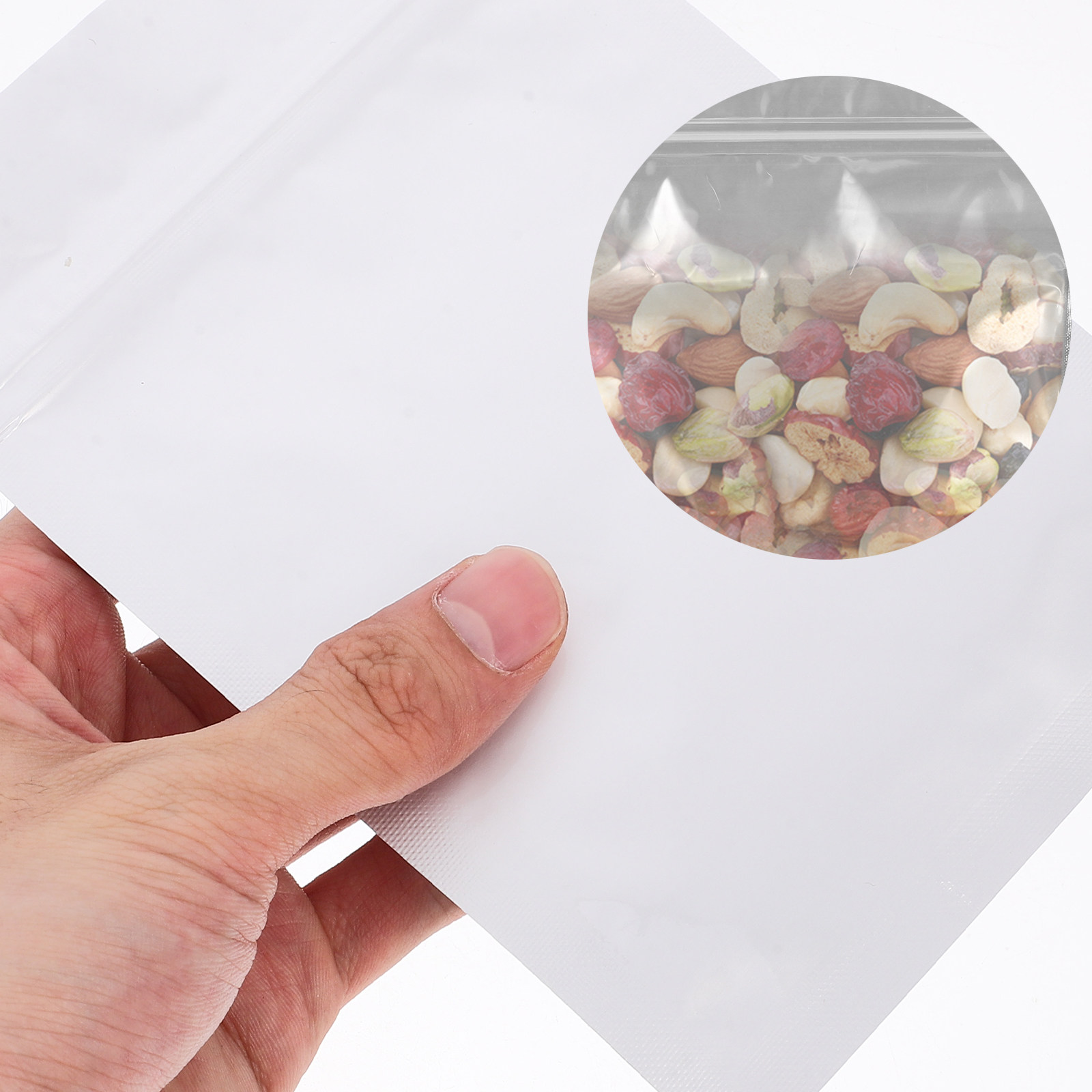 Food Snack - 50枚入り 密閉性のある再封可能な袋 食品保存用ポーチ スナック、ジュエリー、小物の包装用 再封可能な包装袋