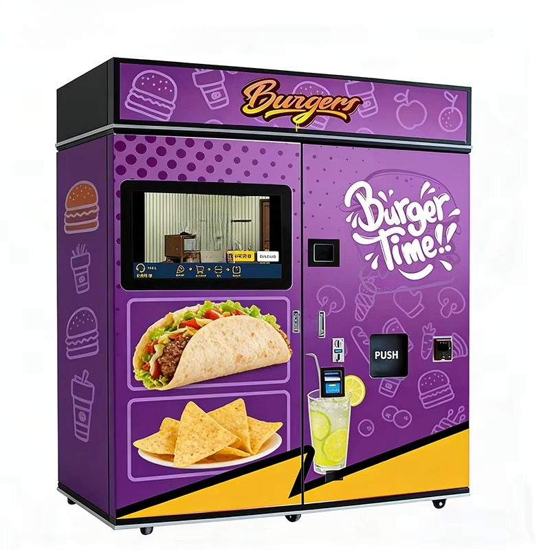 Food Snacks Vending Machine - カスタマイズ可能なファストフード自動販売機、電子レンジ、SDK、朝食、昼食、深夜のおやつ用ハンバーガー
