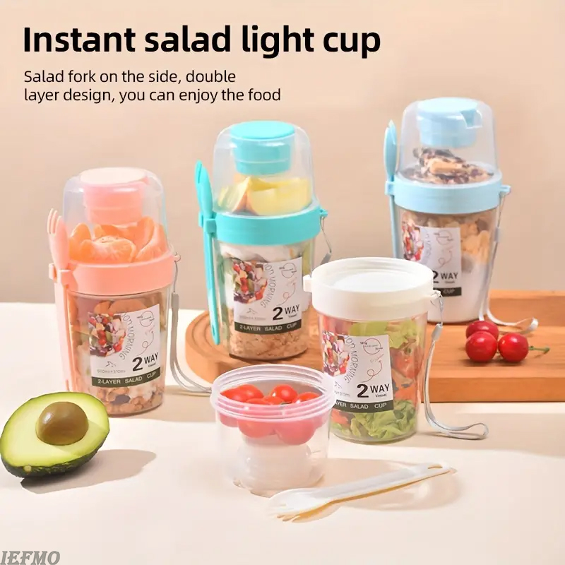 持ち運び可能なサラダボウルセット、フォークと蓋付き、野菜/フ - Food Snacks For Weight Loss のレビューと価格