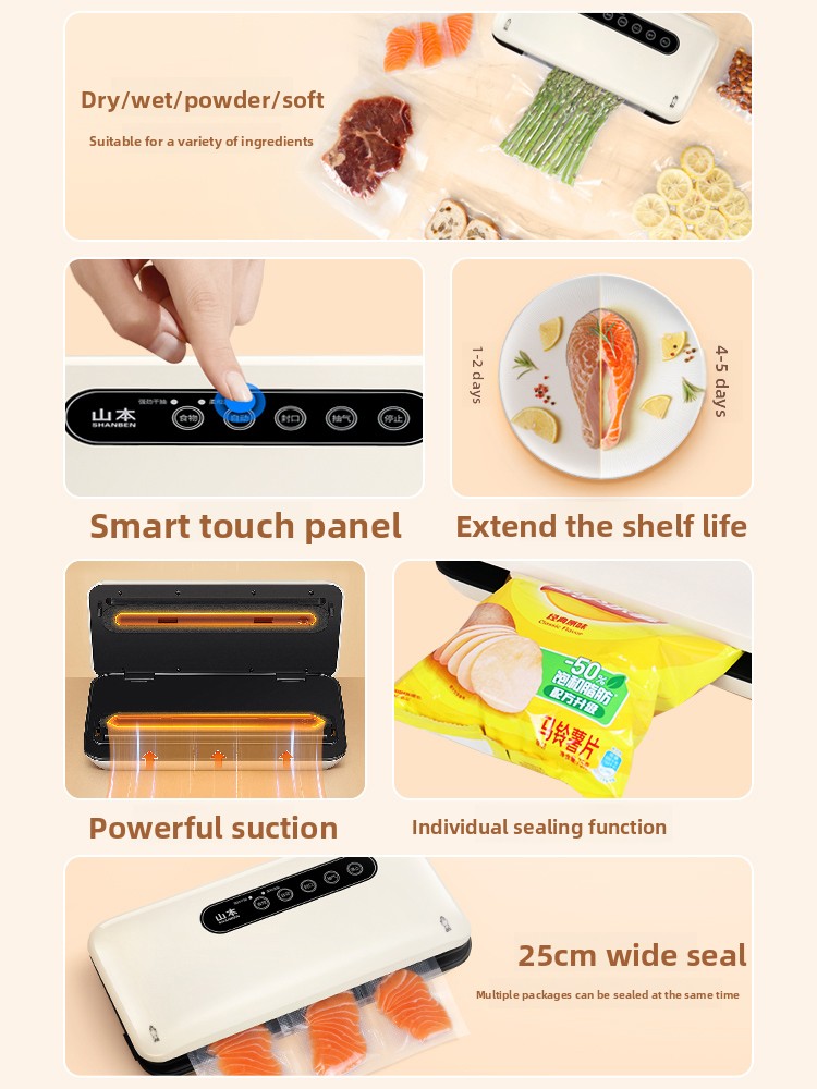 ミニ真空シーラーマシン自動家庭用食品シーリングマシン、スナッ - Food Snack のレビューと価格