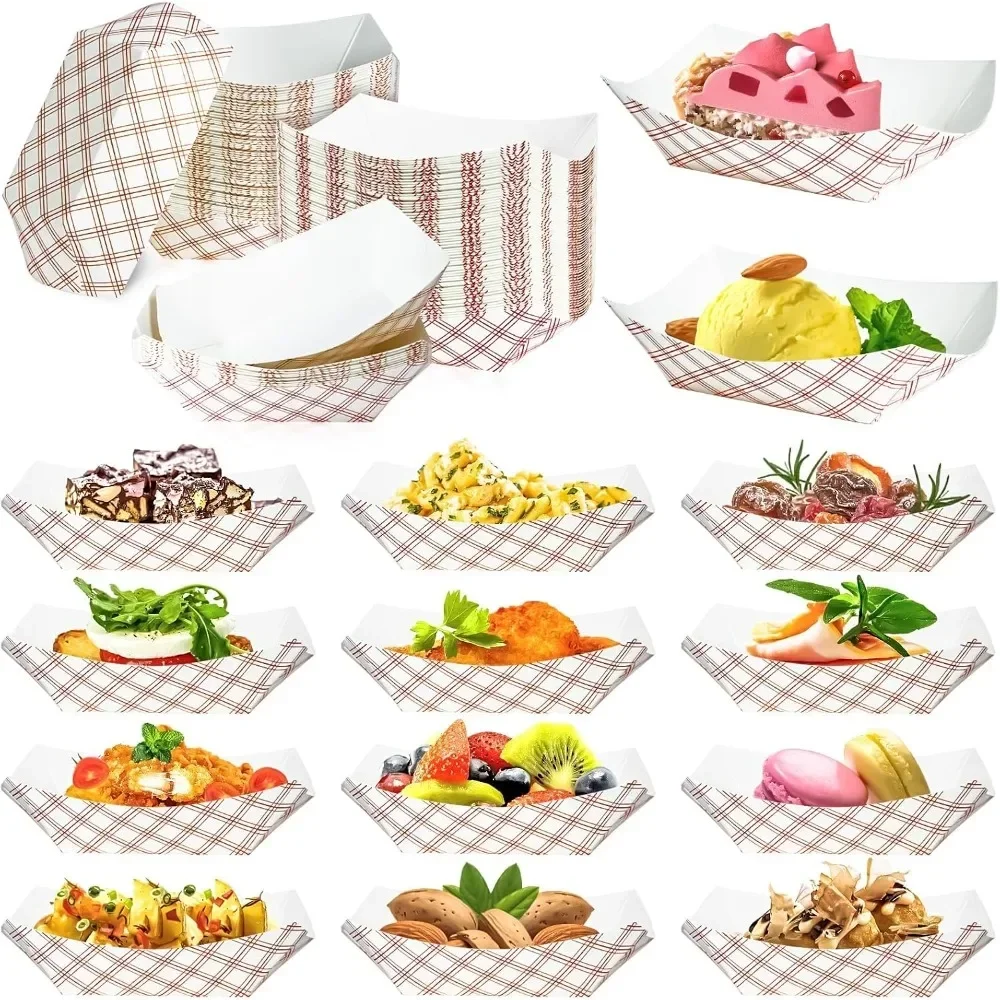 300個入り 1/4ポンド クラフト紙製フードボートトレイ  - Food Snacks Images のレビューと価格
