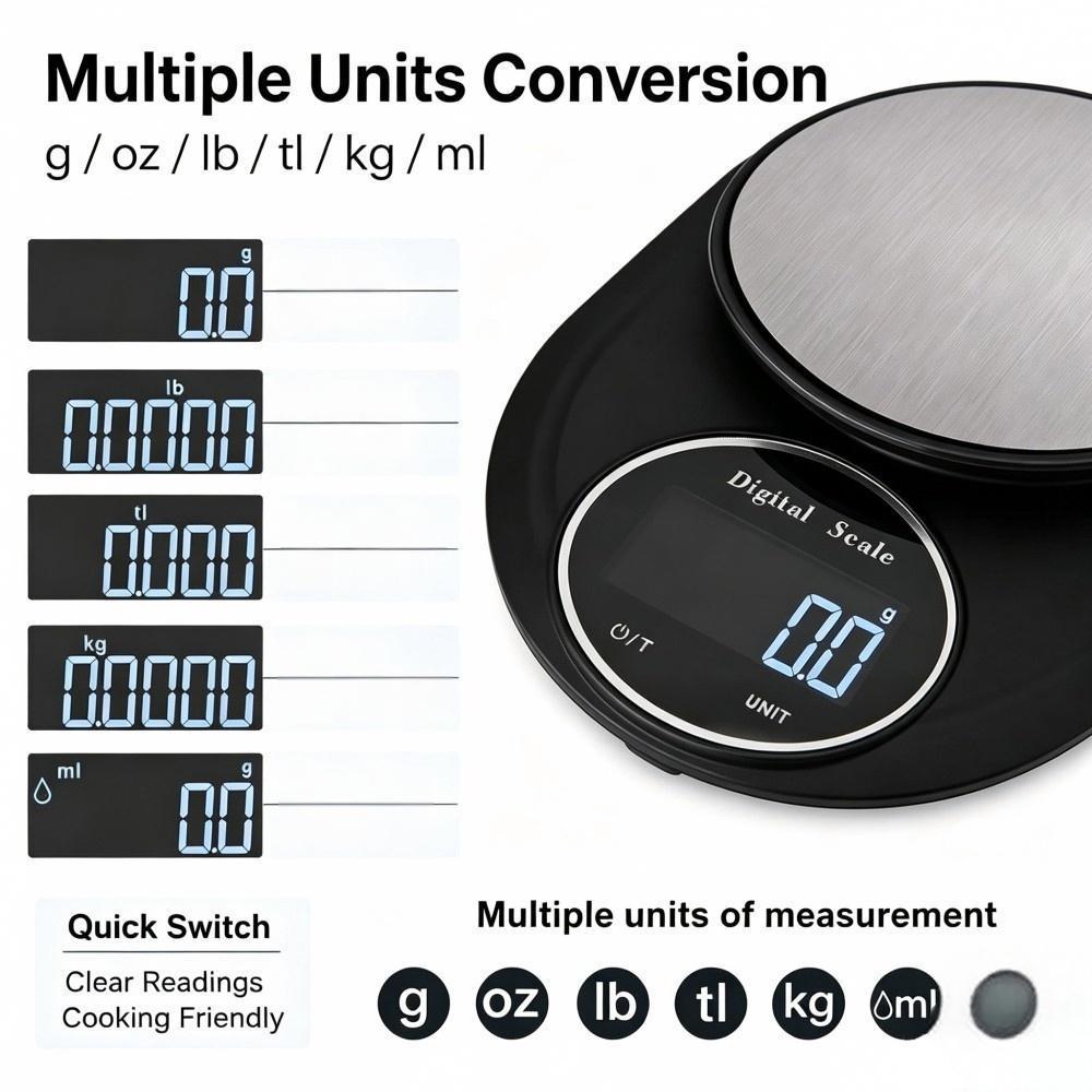 2KG 0.1g ミニポータブルデジタルキッチンスケール、丸 - Food & Snacks Pdf のレビューと価格